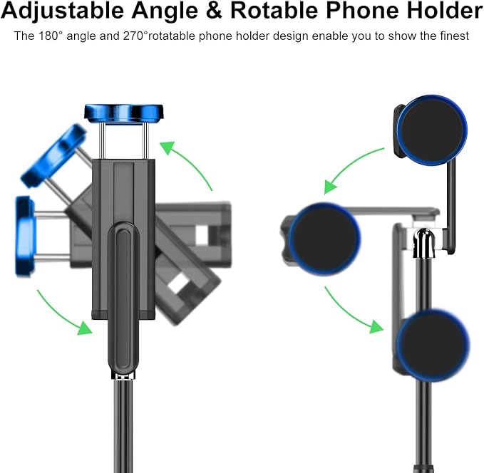 ATUMTEK Selfie Stick Tripod, 3-in-1 Extendable Aluminum Phone Tripod with Detachable Bluetooth Remote, Compatible with iPhone 17/16/15/14/13/12/11/11 Pro/XS Max/XR and Samsung Smartphones, Blue - Image 3