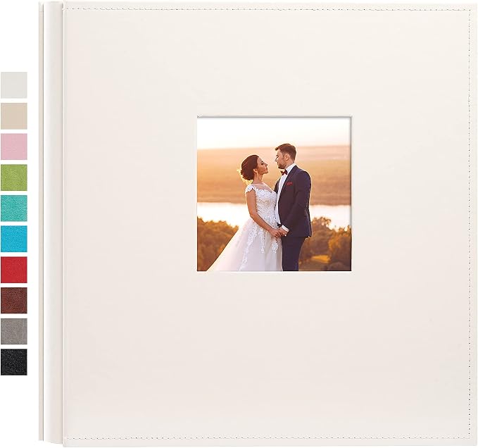 potricher Large Photo Album 4x6 600 Photos, Leather Cover, White | Large Capacity Picture Albums with 600 Horizontal and Vertical Pockets, Photo Book for Family, Wedding, Anniversary, Baby by potricher