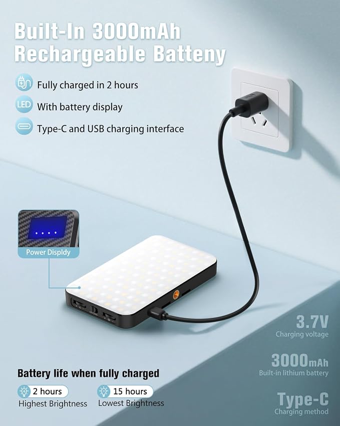 168 LED Phone Light, Selfie Light for iPhone/iPad/Camera, Portable Video Conference Lighting with Clip, Rechargeable 3000mAh CRI 95+, 3 Lights Modes Alix Earle Lights for Selfie, Makeup, Laptops, Vlog - Image 7