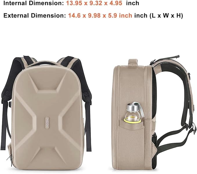 MOSISO Camera Backpack, DSLR/SLR/Mirrorless Photography Camera Bag | Waterproof Hardshell Bag with Insert&Tripod Holder&Laptop Compartment Compatible with Canon/Nikon/Sony, Camel - Image 7