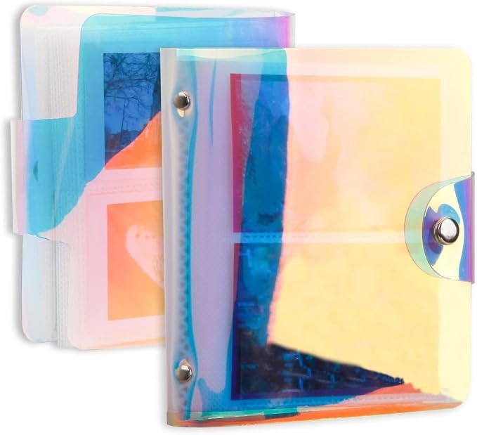 Ruibytree 2 Pack Holographic Small Photo Album 2x3 for Fujifilm Instax Mini | 128 Instant Photo Capacity, Portable Size, Acid-Free Pages, Snap Closure, Fits Polaroid 2x3 Prints, Carry Favorite Memories - Image 6