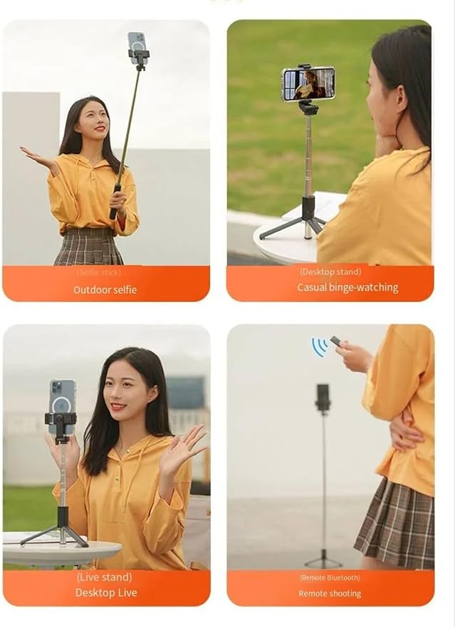 Selfie Stick Tripod, 3 in 1 Extendable & Portable iPhone Tripod Selfie Stick with Wireless Remote Compatible with iPhone 16 15 14 13 12 11 pro Xs Max 8 7, Galaxy Note10/S20/S10 - Image 2