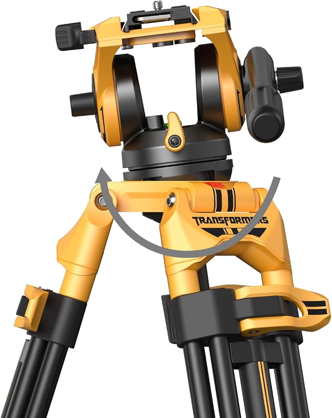 SmallRig AD-01 73" Heavy Duty Video Tripod Max. Payload 8kg | Bumblebee Edition, +90° to -60° Tilt Range - Image 4