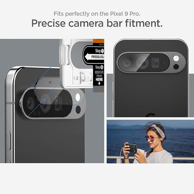 Spigen Glas.tR EZ FIT Optik Camera Lens Protector for Pixel 9 Pro | GlasTR EZ Fit Optik, 9H+ Tempered glass, Scratch resistant, Original photo quality, Auto-align tray, Case-friendly, 2Pack - Image 6