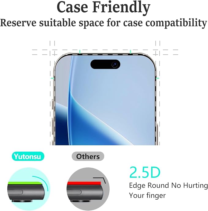 2 Pack Tempered Glass Screen Protector for iPhone 14 Pro 6.1-Inch | with 2 Pack Camera Lens Protector, Anti Scratch, Bubble Free, Case Friendly - Image 6