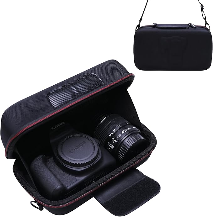 Case for Canon EOS Rebel T7/R50/R100 DSLR SLR Camera and 18-55mm Len Black | Hard Carrying Travel Case for Canon EOS Rebel T7/R50/R100/R50 V/T6/R8/R10/RP/SL3/R5/T100 DSLR SLR Camera and 18-55mm Len by LTGEM