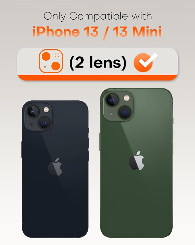 TOCOL Camera Lens Protector for iPhone 13 / iPhone 13 Mini Tempered Glass HD Individual Scratch Resistant Camera Cover Accessories Case Friendly 2 Pack（Alpine Green） - Image 2