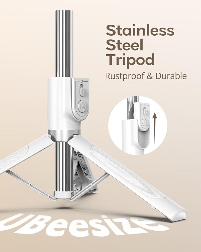 UBeesize Selfie Stick Tripod for iPhone and Android, 52'' Extendable Phone Tripod Stand with Remote, Portable Selfie Sticks with Phone Holder for Video Recording & Travel - Image 4