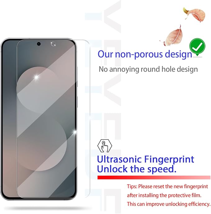 Screen Protector for Samsung Galaxy S25 FE, [2+2 Pack] Tempered Glass & Camera Lens Protectors[Ultrasonic Fingerprint Unlock] [Case Friendly] [Bubble-Free] Screen Protector Glass For S25 FE - Image 3
