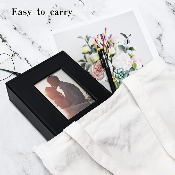 Vienrose Photo Album 4x6 Holds 100 Photos, PU Leather Cover Picture Book with 100 Horizontal Pockets, Slip-in Photo Album for Wedding, Baby Memories, Family, Acid-Free Photo Storage Gift, Black - Image 4