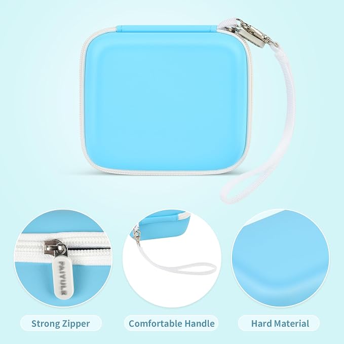 PAIYULE Kids Instant Print Camera Case for ESOXOFFORE for Dylanto | Hard Shell,Mesh Pocket,Wrist Strap,for Gofunly,for GREENKINDER,for DUDUDRAGON,for Zostuic,for Careenoah (Box Only)SkyBlue - Image 5