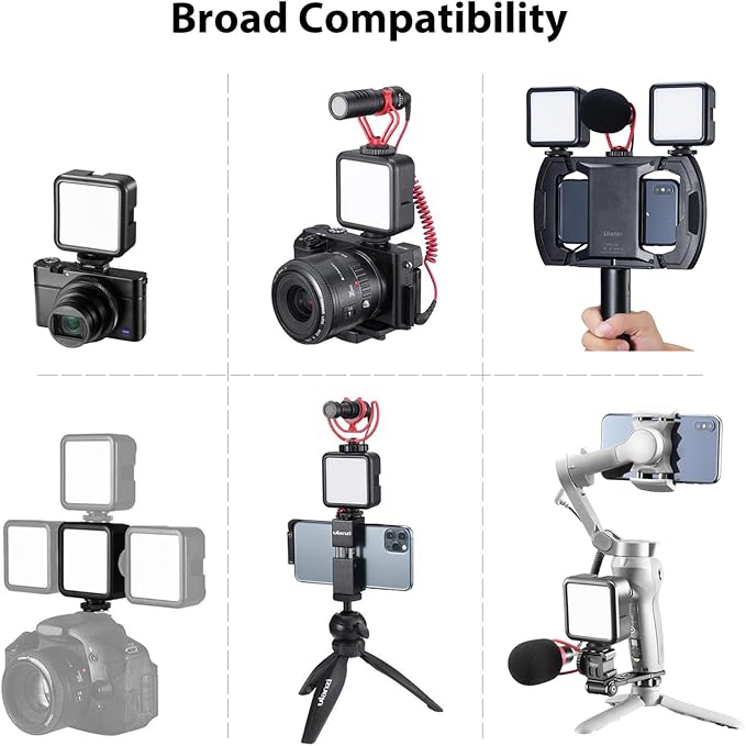 Ulanzi VL49 On-Camera LED Video Fill Light, 5500K 2000mAh Rechargeable | CRI95+, 3 Cold Shoe Light, Dimmable Brightness, Portable Mini Photography Lighting, for Vlog TikTok YouTube Live Streaming - Image 5