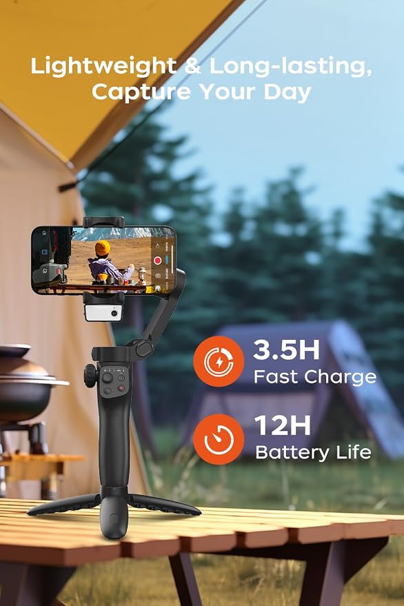 CM8 Gimbal Stabilizer for iPhone Android with AI Tracker, 3-Axis Phone Gimbal with Remote Control Portable Foldable, Phone Stabilizer for Video Recording for Tiktok YouTube Vlog - Image 7
