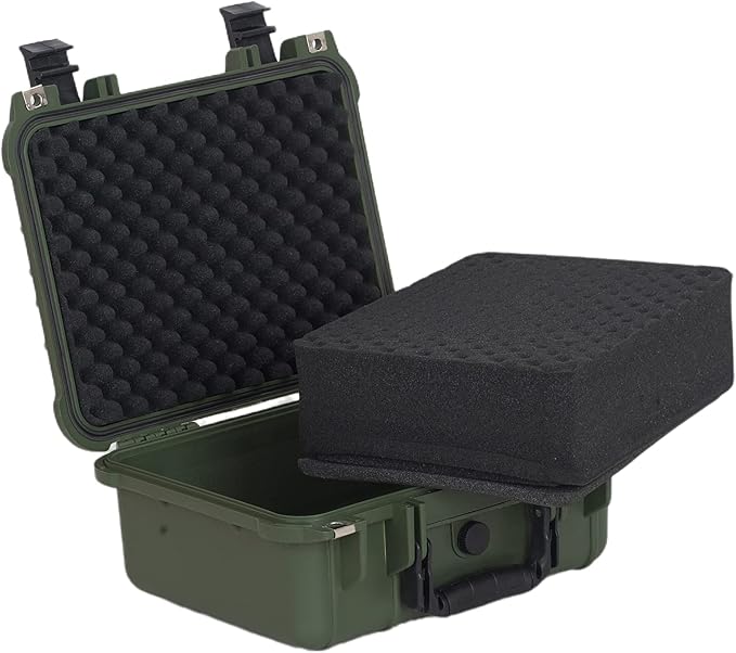 MEIJIA All Weather IP67 Waterproof Hard Camera Case,Hard Protective Case,Hard Case with Customizable Foam,Fit Use of Drones,Camera,Equipments,Pistols(Green,13.35 x11.63x5.98inches) - Image 4