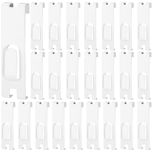 Oudain Metal Grid Wall Hangers Grid Wall Display Notch Hooks Accessories for Photo Frame Painting Arts Center(White,25 Pcs) by Oudain