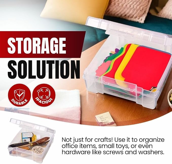 ArtBin 6953AB ClearView 6" x 6" Box Art & Craft Organizer, [1] Plastic Storage Case, Clear (Pack of 6) - Image 7