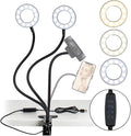 NexiGo 3.5 Inch Dual Selfie Ring Light with Moible Phone & Webcam Holder, 3-Light Modes, 10 Brightness Levels, LED Ringlight with Tripod Stand, for Live Streaming Makeup Video Conference by NexiGo