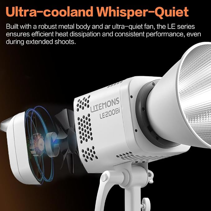 Godox LE200Bi Godox Light Kit-2 Pack 220W Bi-Color LED Video Light | 2800K-6500K,57700 LUX,CRI/TLCI≥98,11 FX, with Quick Release Softbox,Srand, APP Control,for Photography/Live Streaming - Image 6