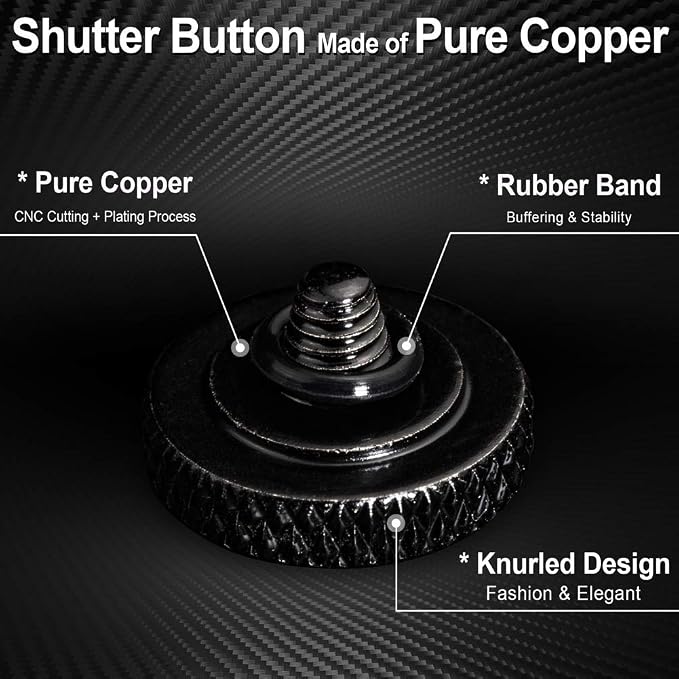 Camera Shutter Button (2 Pack/Black) Upscale Soft Shutter Release Button | Pure Copper for Fuji X100VI X100V XT5， Anti Shake, Multi-Color, for Nikon Zf Leica Canon Fujifilm, Street Travel Daily - Image 4