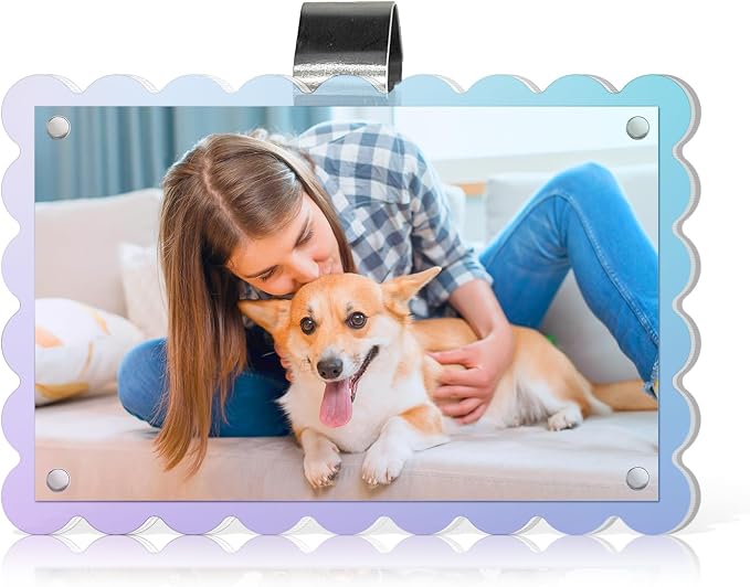Car Sun Visor Photo Holder Clip, Magnetic Acrylic Visor Frame for Personal Photo Display, Car Interior Decor Accessoies (Color Wave, 2.4 x 3.5) by Unknown