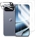 BIGFACE for Pixel 10 Pro XL Tempered Glass Screen Protector + Camera Lens Protector [2 + 2 Pack][Fingerprint Unlock] [Anti-Scratch] [Case Friendly] Clear HD Protective Film for Google Pixel 10 Pro XL by Wehaveaprofessionalteam