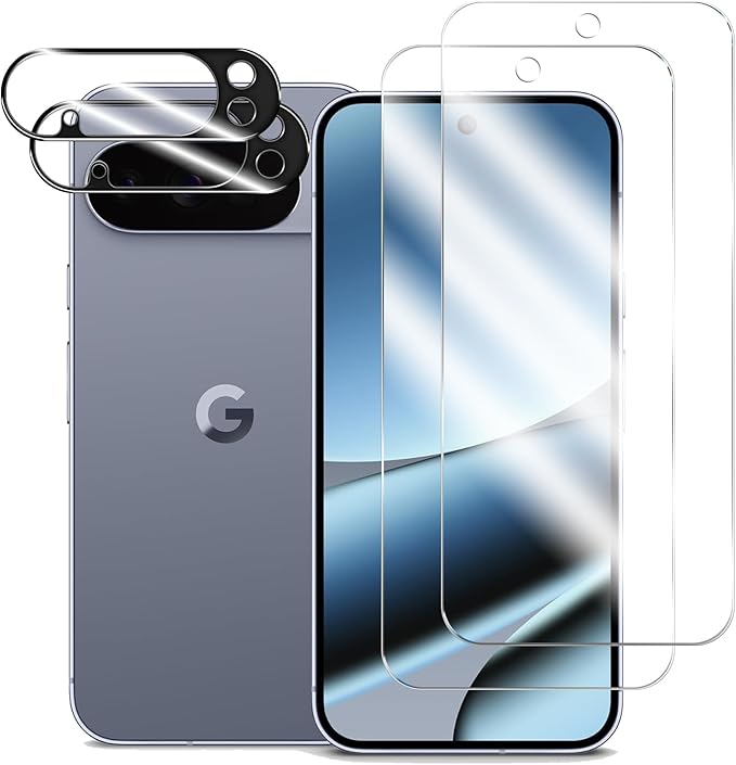 BIGFACE for Pixel 10 Pro XL Tempered Glass Screen Protector + Camera Lens Protector [2 + 2 Pack][Fingerprint Unlock] [Anti-Scratch] [Case Friendly] Clear HD Protective Film for Google Pixel 10 Pro XL by Wehaveaprofessionalteam