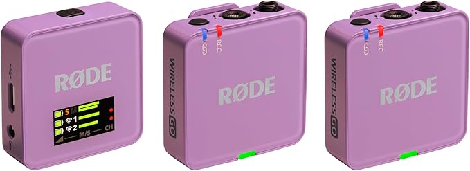 RØDE Wireless GO (Gen 3) – Compact Wireless Mic – Pristine Audio, 32-bit Float Recording, Automatic Level Control, for Phones, Cameras and Computers (Lilac) by R%C3%98DE