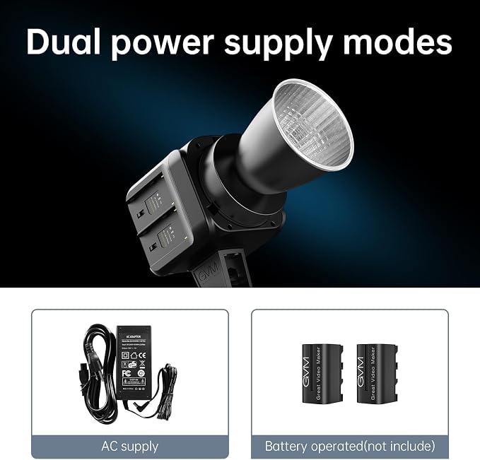 GVM SD80D 80W LED Video Light Kit with Softbox, Bowens Mount, CRI97+, 2700K-7500K Color Temperature, APP Control, and Tripod Stand for Video and Wedding Shooting | 2700K-7500K Color Temperature, Bowens Mount, Tripod Stand, CRI97, Wedding Shooting - Image 4