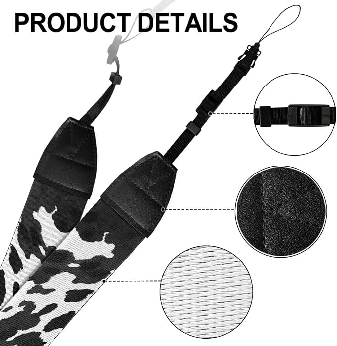 Coldinair Black Adjustable Camera Strap Universal Neck & Shoulder Soft Padded Strap for All DSLR Cameras,Binoculars - Image 7
