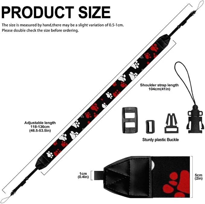 Coldinair Black Adjustable Camera Strap Universal Neck & Shoulder Soft Padded Strap for All DSLR Cameras,Binoculars - Image 6