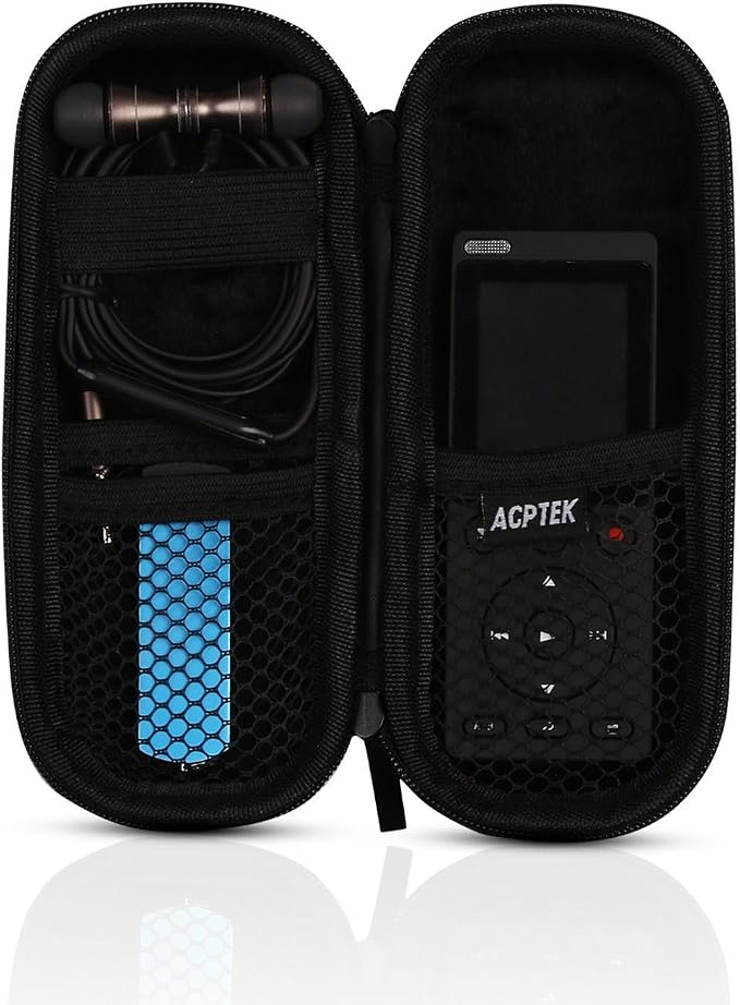 AGPTEK Carrying Case, EVA Zipper Carrying Hard Case Cover for MP3 Players | Storage Holder for Digital Voice Recorders, 3D Printing Pen, USB Cable, Earphones, Memory Cards, U Disk (Black) - Image 8