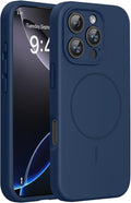 miracase Magnetic for iPhone 16 Pro Max Case, [Soft Anti-Scratch Microfiber Lining], Compatible with MagSafe, Liquid Silicone Case Shockproof Drop Protection Phone Case for 16 ProMax,Dark Blue | Compatible with MagSafe, Soft Microfiber Lining, Premium ... by Miracase