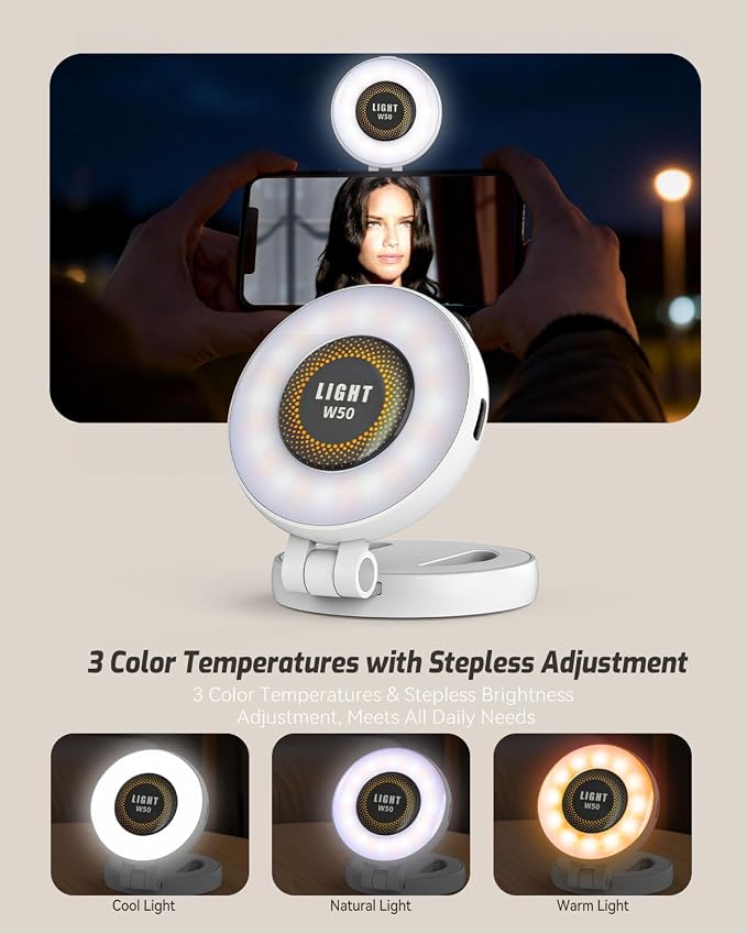Magnetic Portable Selfie Light for iPhone - Phone Ring Light Rechargeable for Camera Picture Make up Photos Video Conferences LED Selfie Ring Fill Light TikTok/Zoom Calls/Video Conference - Image 2