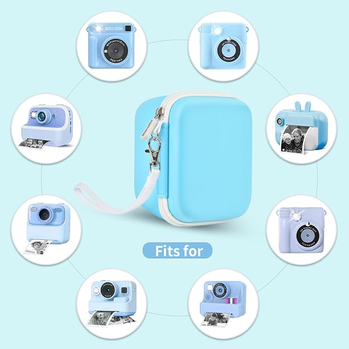 PAIYULE Kids Instant Print Camera Case for ESOXOFFORE for Dylanto | Hard Shell,Mesh Pocket,Wrist Strap,for Gofunly,for GREENKINDER,for DUDUDRAGON,for Zostuic,for Careenoah (Box Only)SkyBlue - Image 2