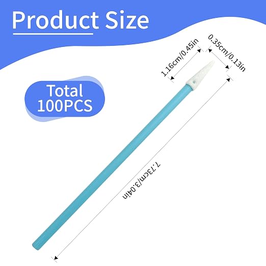 100 Pcs Lint-Free Foam Swab Sticks, Foam Tip Cleaning Swab Kit for Optical Instruments, Camera Lenses, Electronic Equipment, Car Detailing, Inkjet Printer Print Heads - Image 2