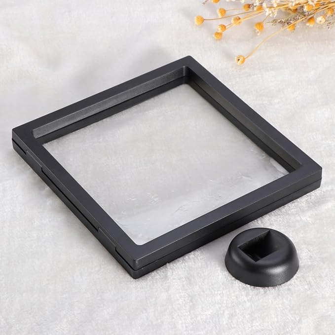 Gatuida Floating Frame Display Case for and Jewelry Black Transparent Pe Film Showcase for Medals Stamps and Memorabilia Use - Image 4
