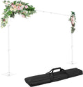 EMART Backdrop Stand 8.5x10ft Adjustable Photo Background Support Poles | White back drop stand with Heavy Duty Flat Base, Photo Metal Steel Pipe and Drape Frame Kit for Parties Birthday Wedding by EMART