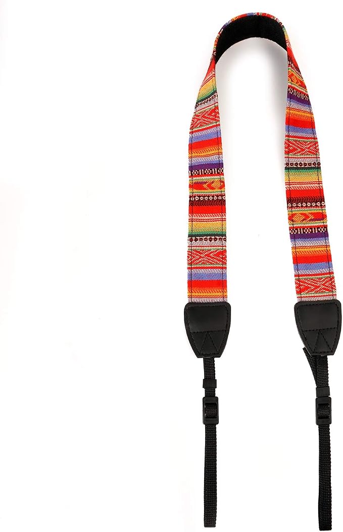Camera Strap Canvas Rainbow Shoulder Strap with Quick Release Buckles | Adjustable Vintage Neck Shoulder Carrying Strap for DSLR SLR Most Digital Cameras - Image 8