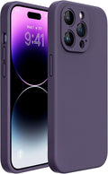 Miracase Silicone for iPhone 14 Pro Case, Dark Purple | Soft Anti-Scratch Microfiber Lining, Premium Silicone Cover Shockproof Drop Protection Phone Case for 14 Pro by Miracase