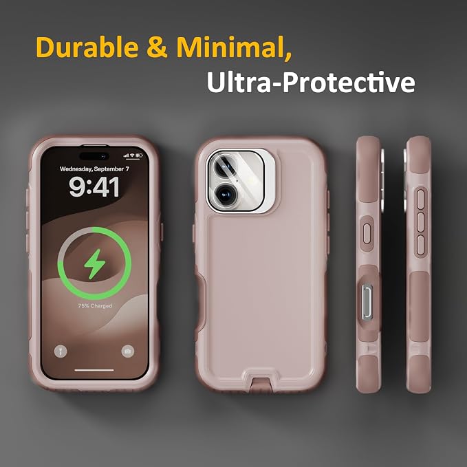 Follaroma Magnetic for iPhone 17 Case with Camera Cover Stand, Light Brown | Built-in Glass Camera Cover Stand,Compatible with MagSafe,Heavy Duty Shockproof Protective,Military-Grade Anti-DropDual Case - Image 8