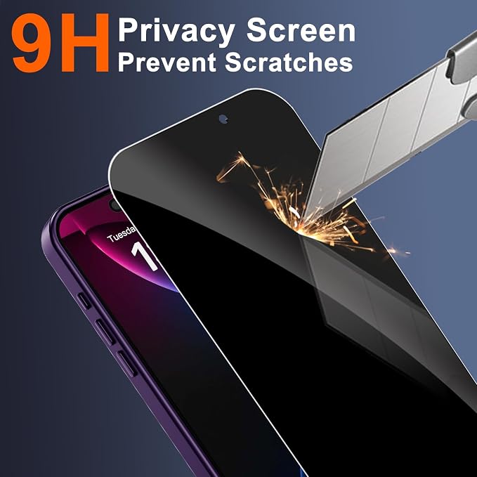 for iPhone 14 Case with Privacy Screen Protector, Purple | Full Camera Protection, Translucent Matte Magnetic, Compatible with MagSafe, Shockproof Phone Cover, Slim Fit Women/Girls - Image 8