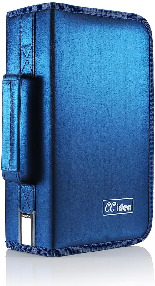 CCidea CD Case DVD Storage Holder, 128 Capacity DVD Cases Organizer CD Plastic Protective Carrying Binder,Portable Cd Wallet for Home Travel (Blue), 128-blue, L11 xW 6 x H3.5 INCH, Beauty Case - Image 4