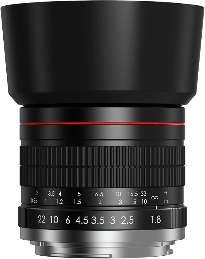 RF 85mm f1.8 Portrait Lens -MF for Canon EOS R6 Mark II/R5 Mark II/R5/R3/R7/R8/R10/RP/R6/R50/R1/R5 C/R50 V/R100/R/Ra - Manual Focus Medium Telephoto Mirrorless Cameras Lenses(RF Mount) by Lightdow