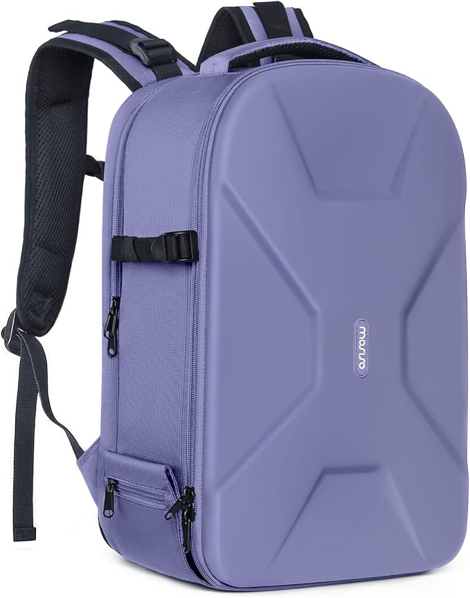 MOSISO Camera Backpack, DSLR/SLR/Mirrorless Photography Camera Bag | 15-16 inch Waterproof Hardshell Case with Tripod Holder&Laptop Compartment Compatible with Canon/Nikon/Sony, Lavender Gray by MOSISO