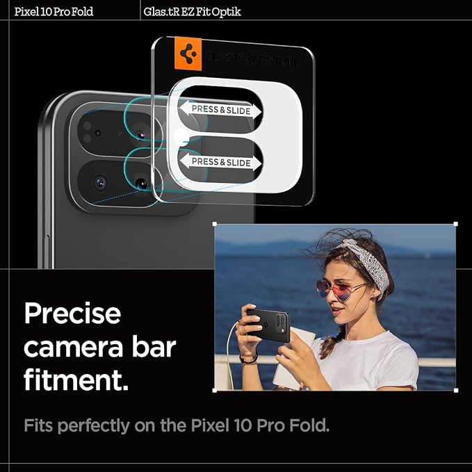 Spigen Glas.tR EZ FIT Optik Camera Lens Protector for Pixel 10 Pro Fold | GlasTR EZ Fit Optik, 9H+ Tempered glass, Scratch resistant, Original photo quality, Auto-align tray, Case-friendly, 2Pack - Image 5