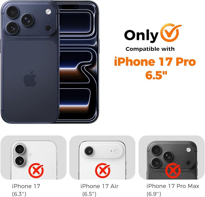 Screen Protector for iPhone 17 Pro 6.3 inch +2 Pack Blue Metal Camera Lens cover Protector - Image 2