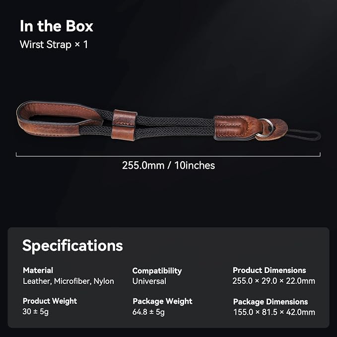 SMALLRIG Camera Wrist Strap, Vintage Leather Camera Hand Strap for Fujifilm | Adjustable Safety for Fujifilm X-T5 X-T4 X-T30iii X-T30 X-E4 X100VI, DSLR SLR Mirrorless and Compact Cameras, Brown - 3926 - Image 8