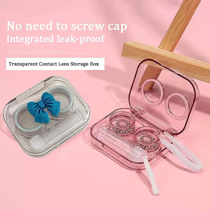 Contact Lens Case, Travel Size Flip Top Cute Colored Contact Lenses Applicator Remover Tool Kit with Solution Bottle for Daily Outdoor (4 Pack) - Image 5