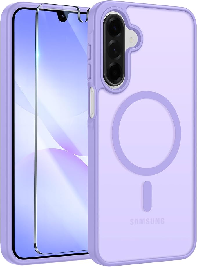 FNTCASE for Galaxy A26 5G Phone Case, Fit for Magsafe, Screen Protector | Translucent Matte, 14FT Military Grade Drop Protection, Slim Shockproof Protective, for Samsung A 26 4G Cover, Light Purple by FNTCASE