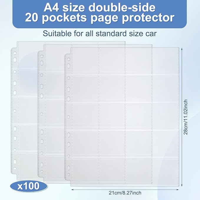 Fuyoooo 100 Pack Protective Photo Slide Pages Holds 20 35mm Slides | Top Loading Photo Page Sleeves for 3 Ring Binder Holds 2000 2 x 2 Inch Photos Archival Slide Storage Album Refill Preservers - Image 2